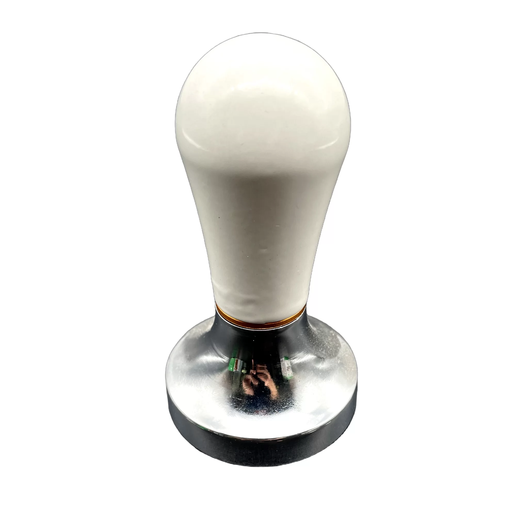 Tamper de Precisión L-Beans 57.5 mm Acero Inoxidable - Blanco