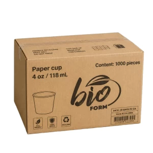 Vaso de papel para bebidas calientes 4 oz. 1000 unidades