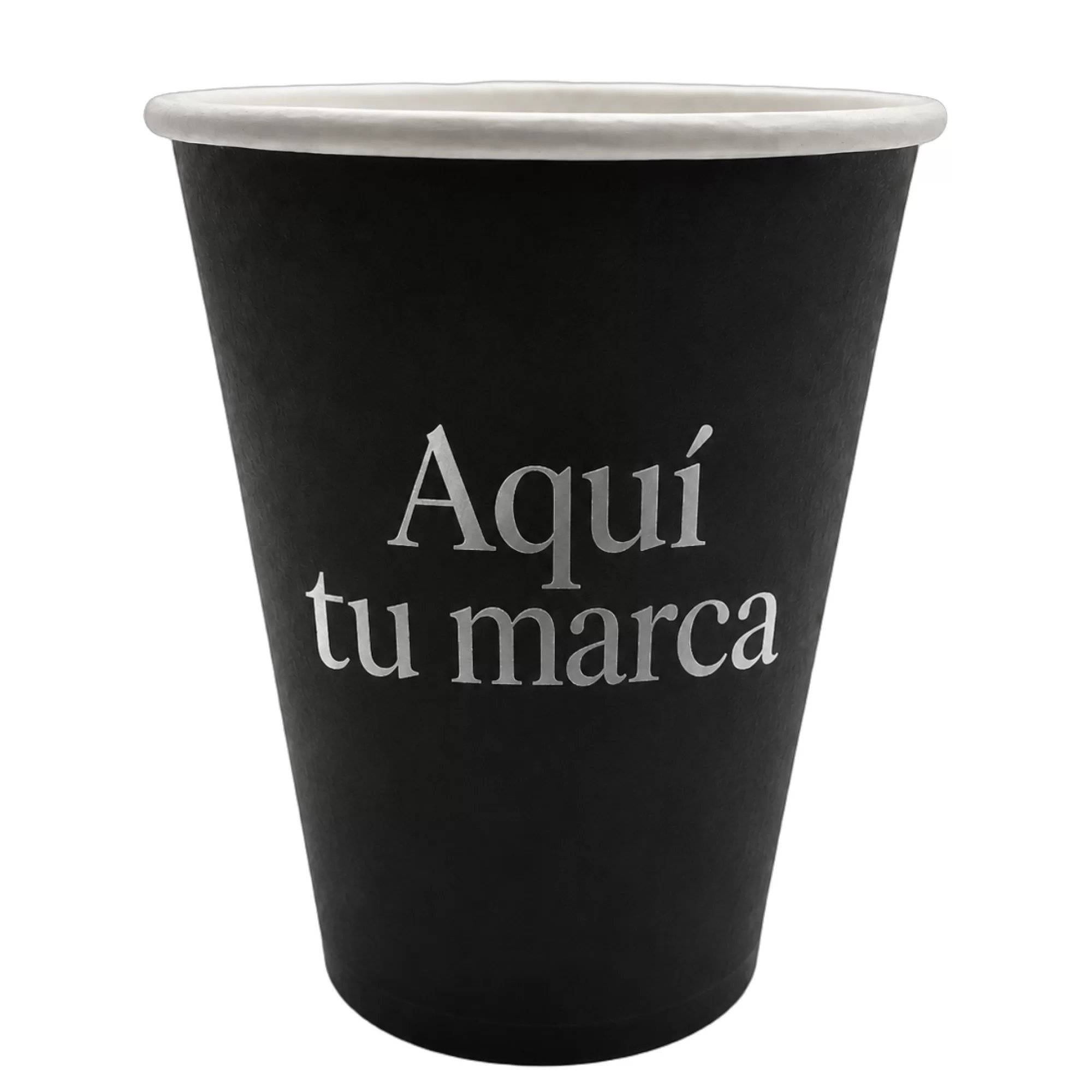 Vaso Negro 12oz Impresión 1 Tinta Plateada 1000 piezas