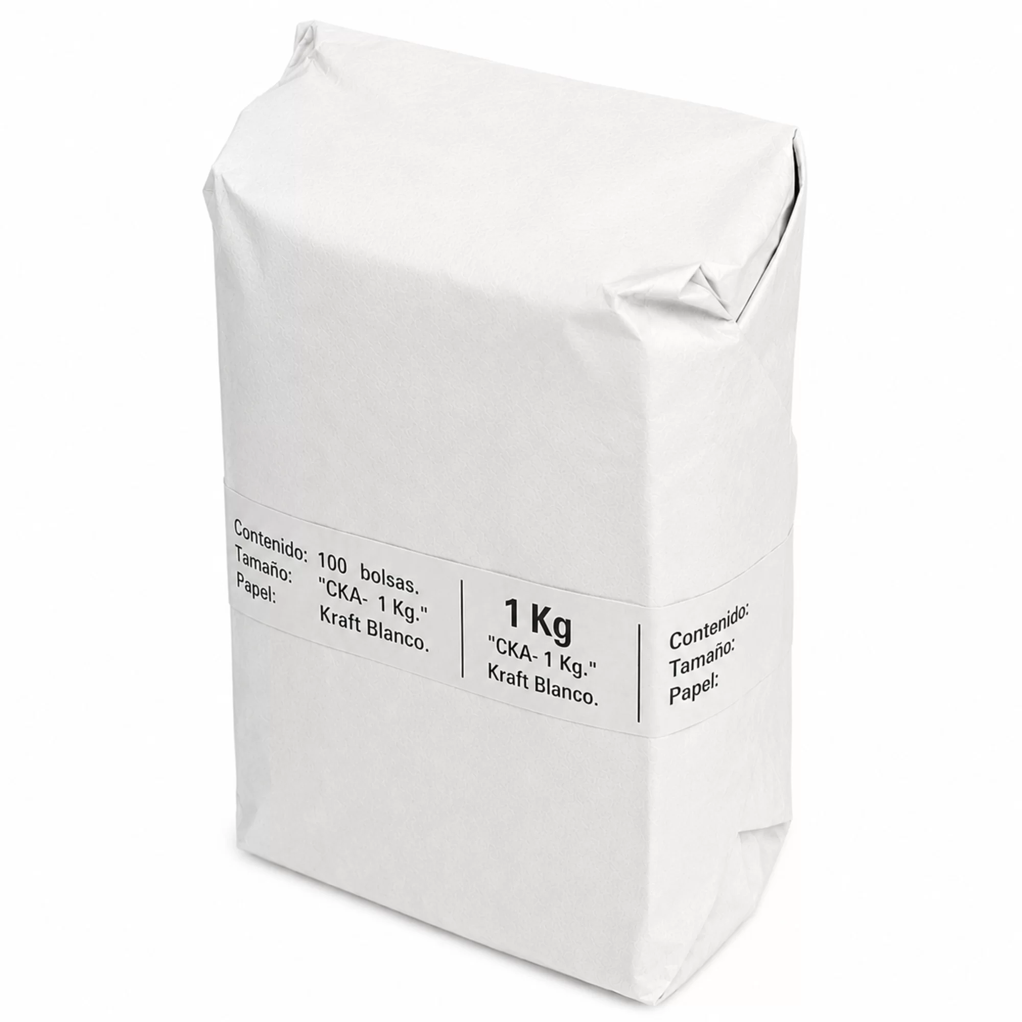 Bolsa Cafetera Kraft Blanca Cierre de Alambre 1kg Ciento